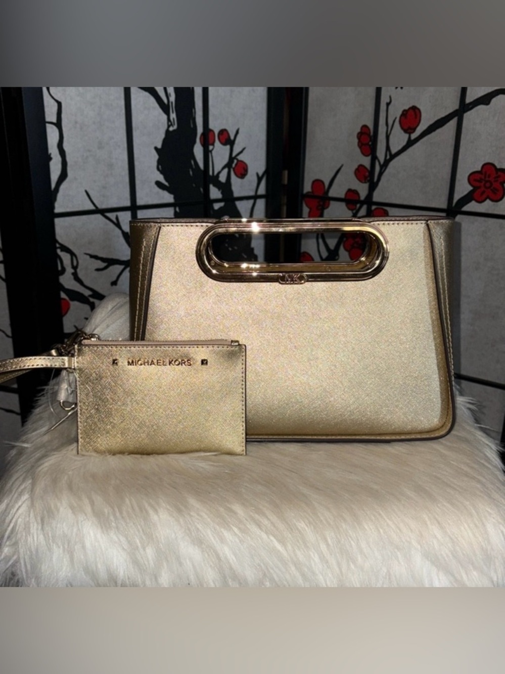 Michael Kors CHELSEA Convertible Clutch/KARLA Wristlet 2pc Set
